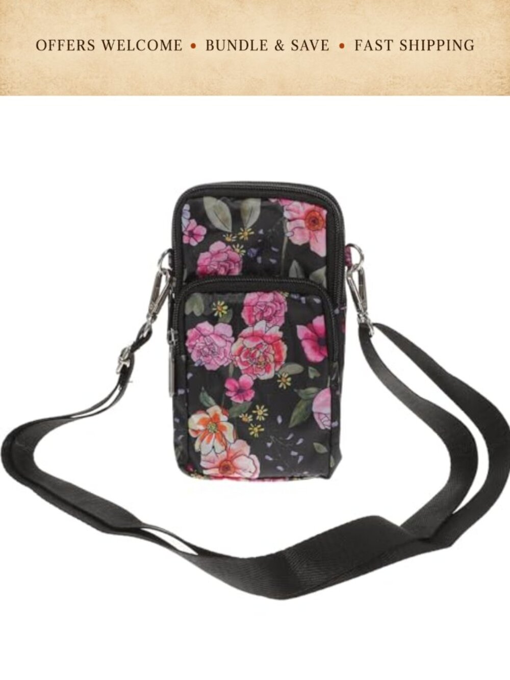Women Phone Crossbody Bag Small Shoulder Pouch Multiple Pockets Lightweight